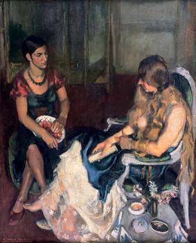 어린 소녀들Young Girls, 1932, 캔버스에 유화, 133×164 cm, 델리 국립현대미술관 소장